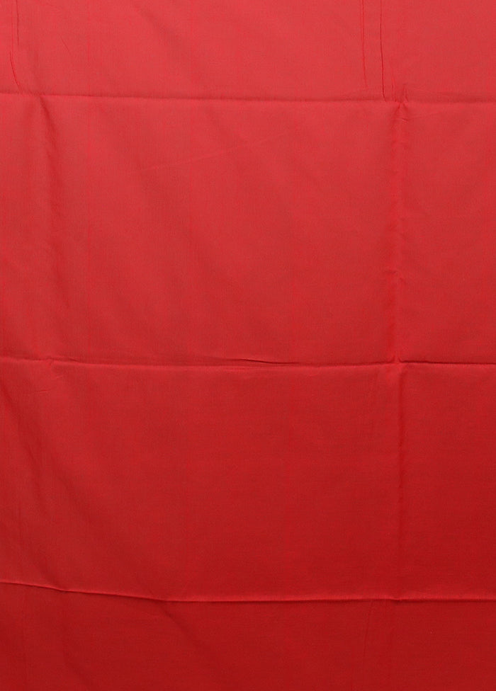 Red Matka Silk Saree With Blouse Piece