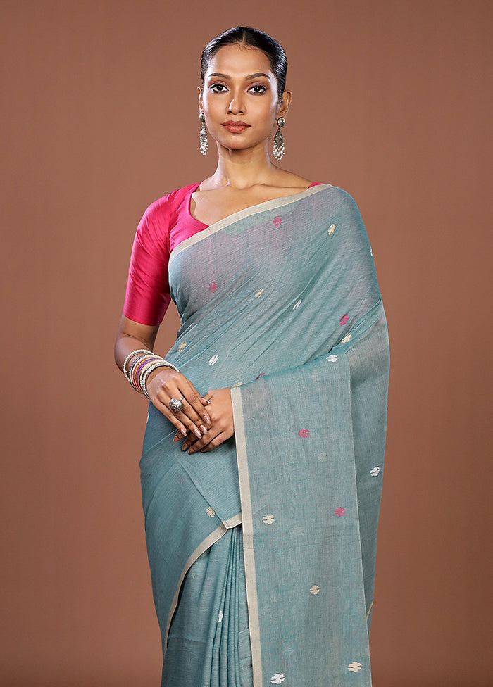 Green Matka Silk Saree With Blouse Piece