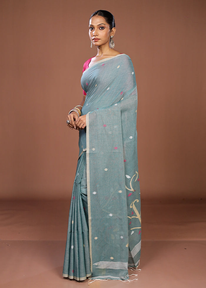 Green Matka Silk Saree With Blouse Piece