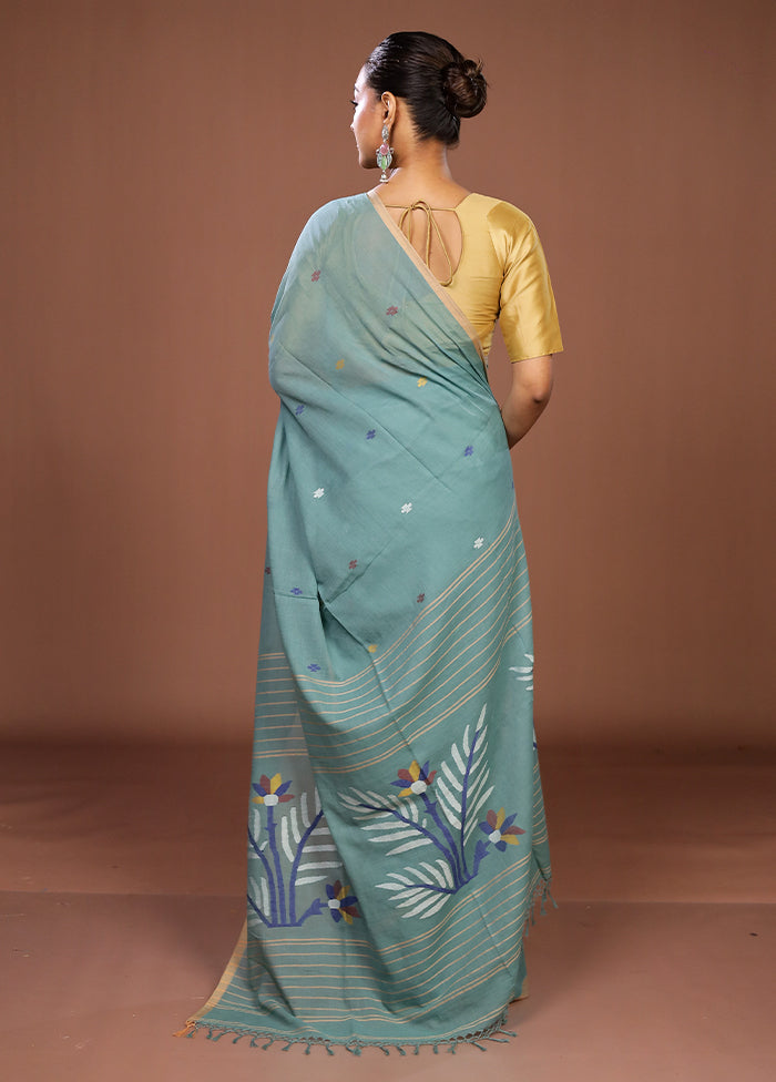 Green Matka Silk Saree With Blouse Piece