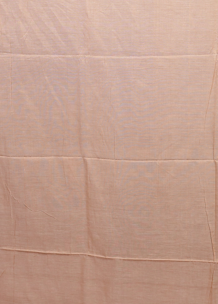 Cream Matka Silk Saree With Blouse Piece