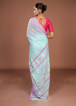 Green Matka Silk Saree With Blouse Piece