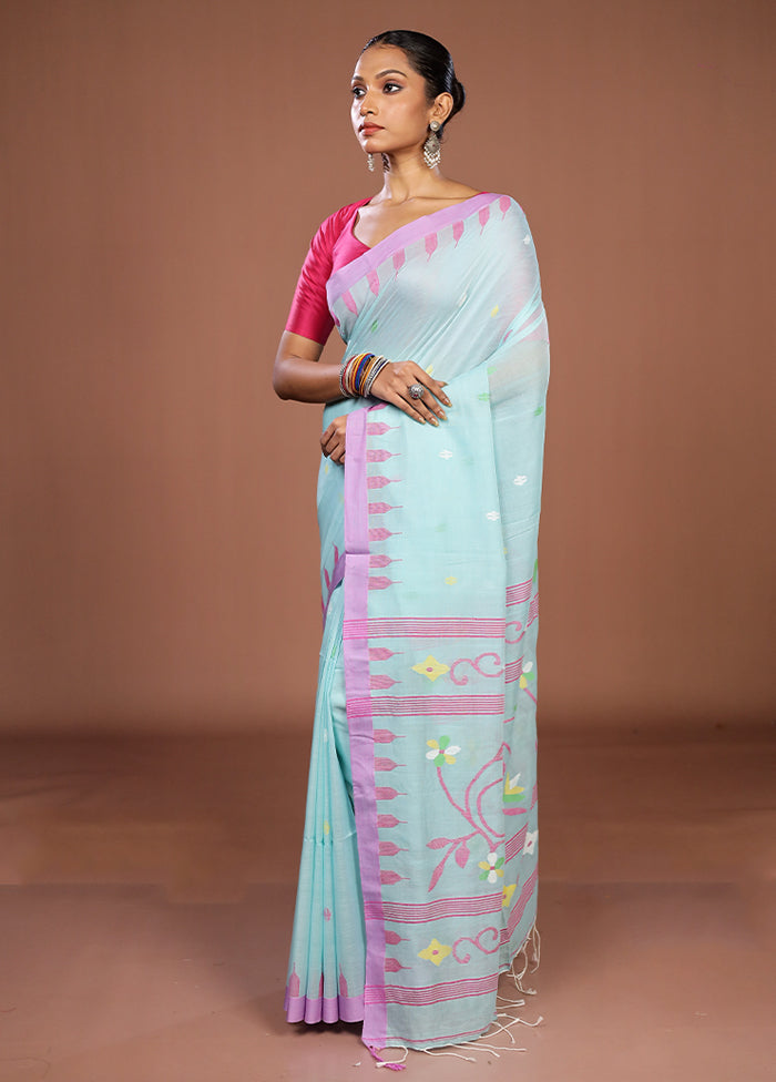 Green Matka Silk Saree With Blouse Piece