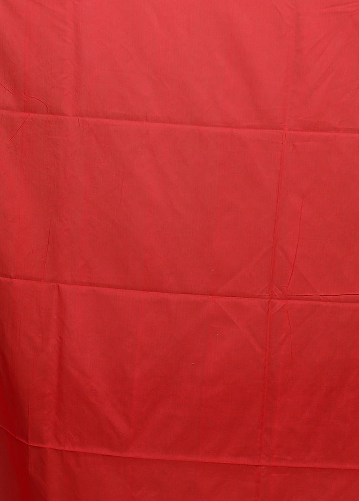 Red Matka Silk Saree With Blouse Piece