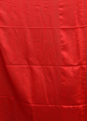 Red Handloom Matka Pure Silk Saree With Blouse Piece