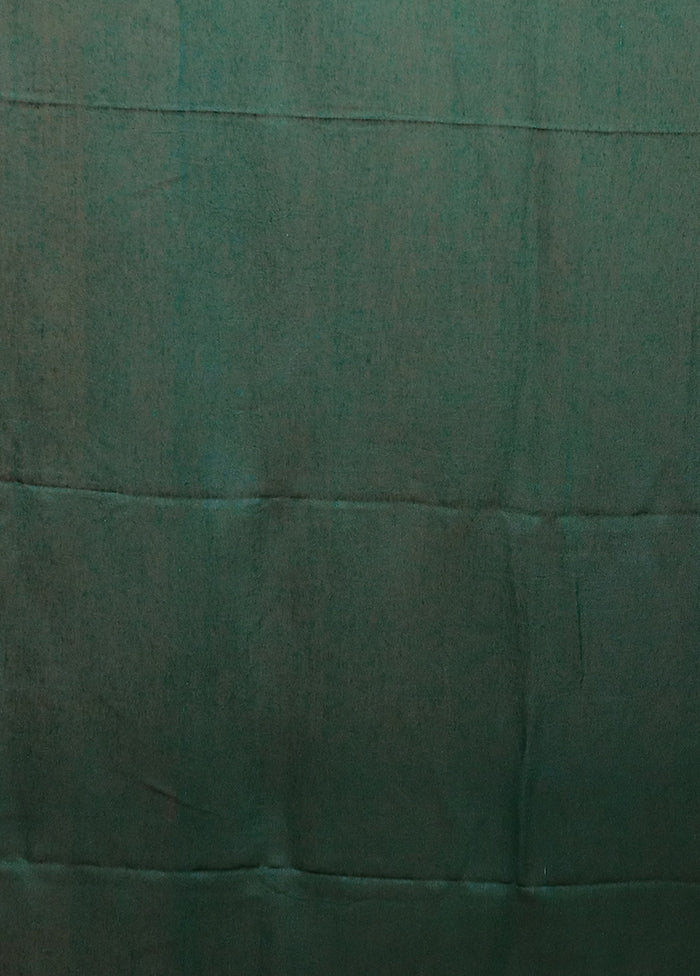 Green Handloom Matka Pure Silk Saree With Blouse Piece