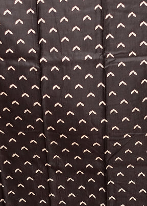 Black Chanderi Cotton Saree With Blouse Piece