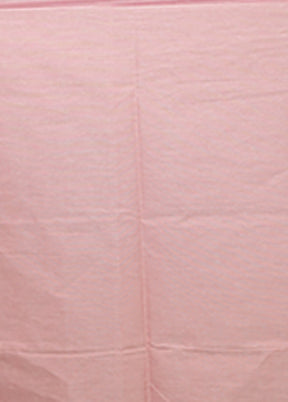 Pink Cotton Saree With Blouse Piece