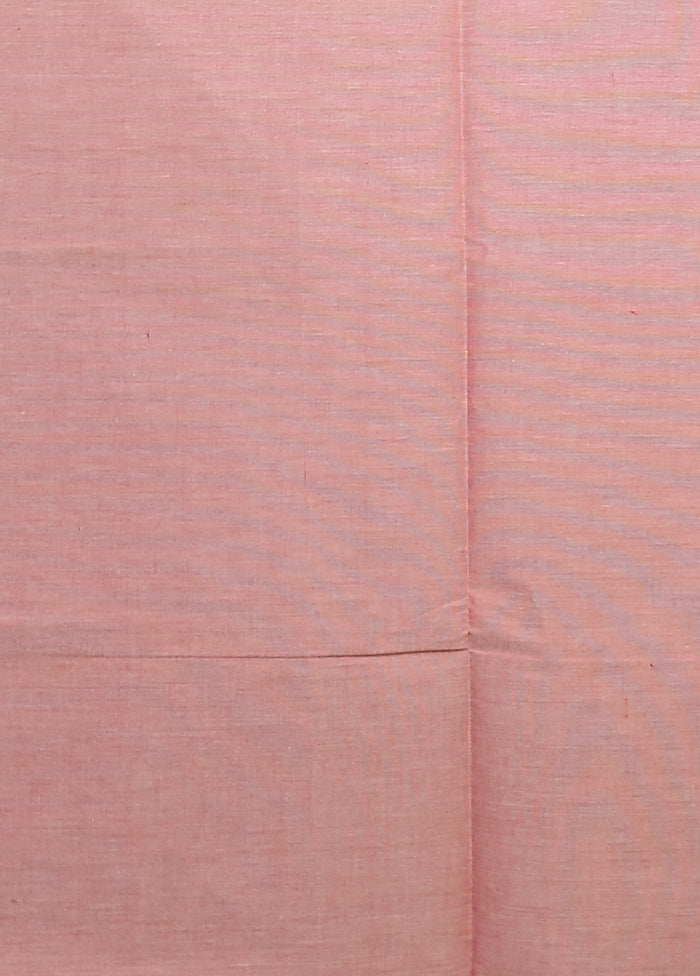 Pink Cotton Saree With Blouse Piece