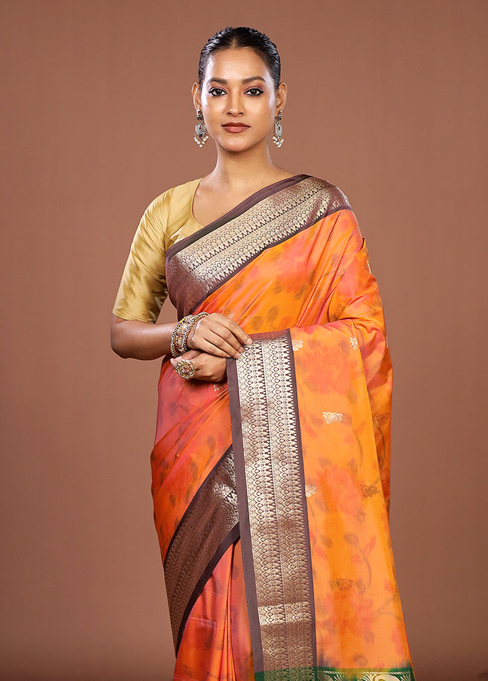 Pink Kanjivaram Silk Saree With Blouse Piece