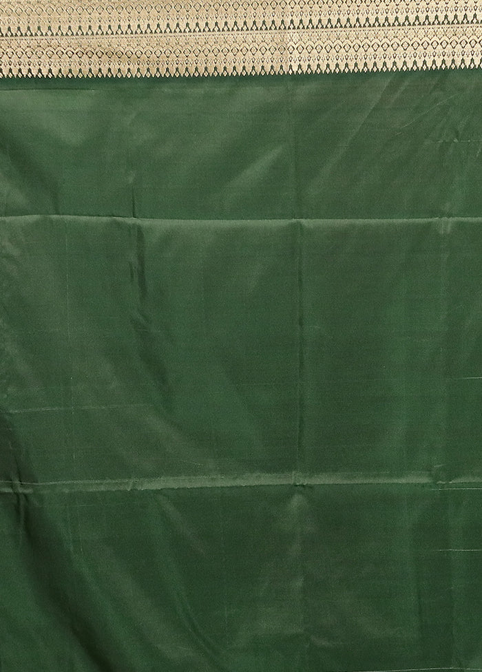 Green Kanjivaram Silk Saree With Blouse Piece