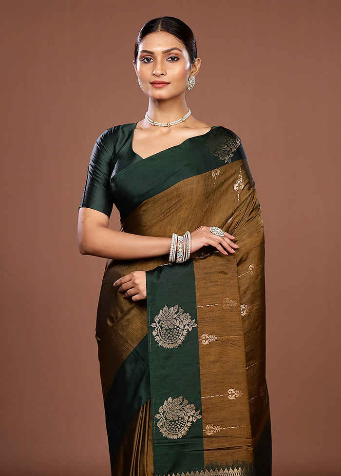 Green Kanjivaram Silk Saree With Blouse Piece