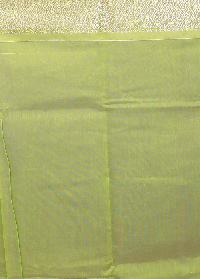 Blue Pure Cotton Saree With Blouse Piece