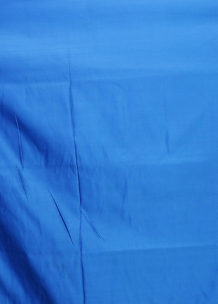 Blue Banarasi Silk Saree With Blouse Piece