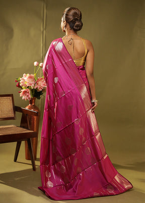 Purple Dupion Silk Saree With Blouse Piece