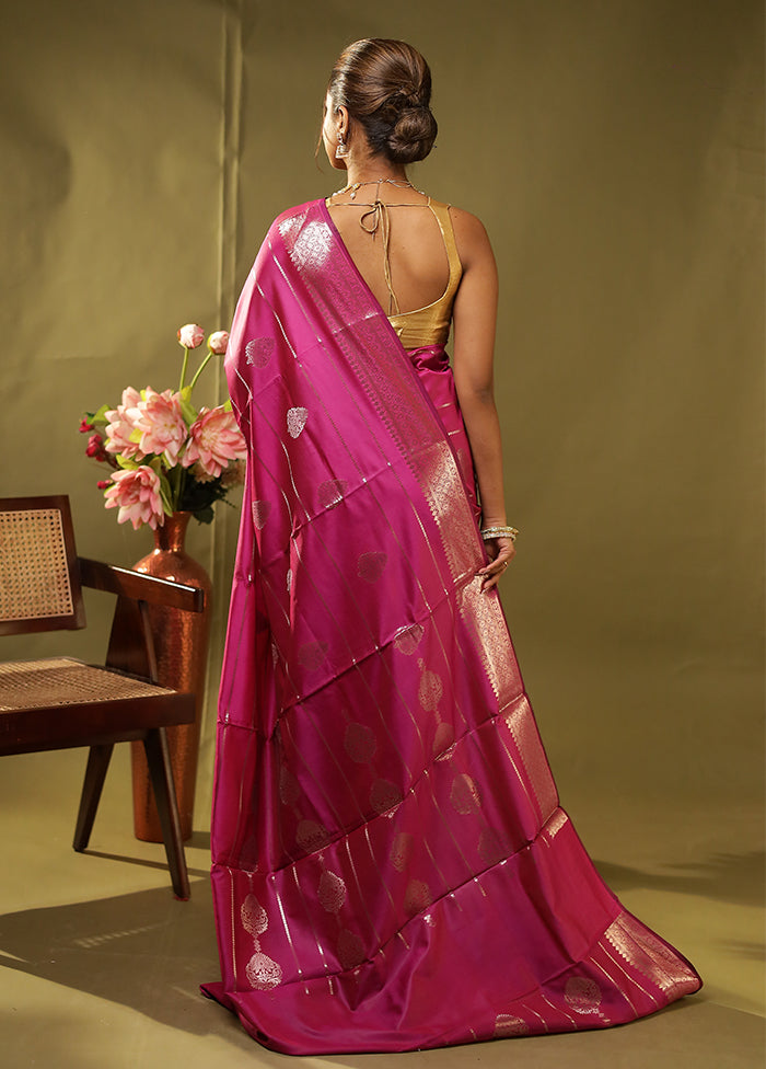 Purple Dupion Silk Saree With Blouse Piece