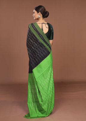 Black Ikkat Silk Saree With Blouse Piece