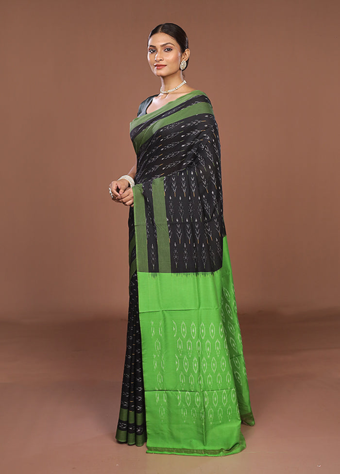 Black Ikkat Cotton Saree Without Blouse Piece