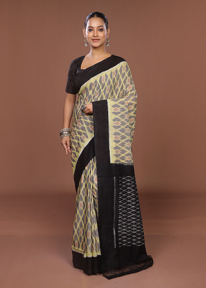 Grey Ikkat Cotton Saree With Blouse Piece