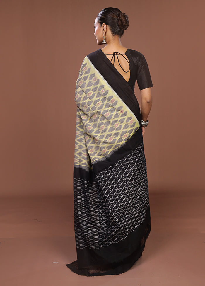 Grey Ikkat Cotton Saree With Blouse Piece