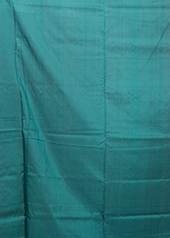 Rust Ikkat Cotton Saree With Blouse Piece