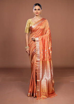 Pink Assam Silk Saree With Blouse Piece
