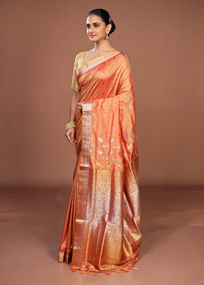 Pink Assam Silk Saree With Blouse Piece