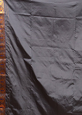 Grey Assam Silk Saree With Blouse Piece