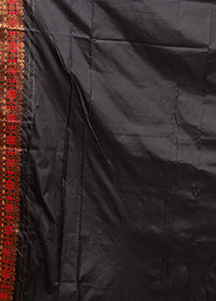 Black Assam Silk Saree With Blouse Piece