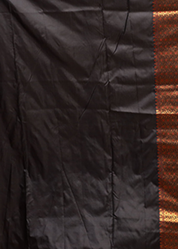 Black Assam Silk Saree With Blouse Piece
