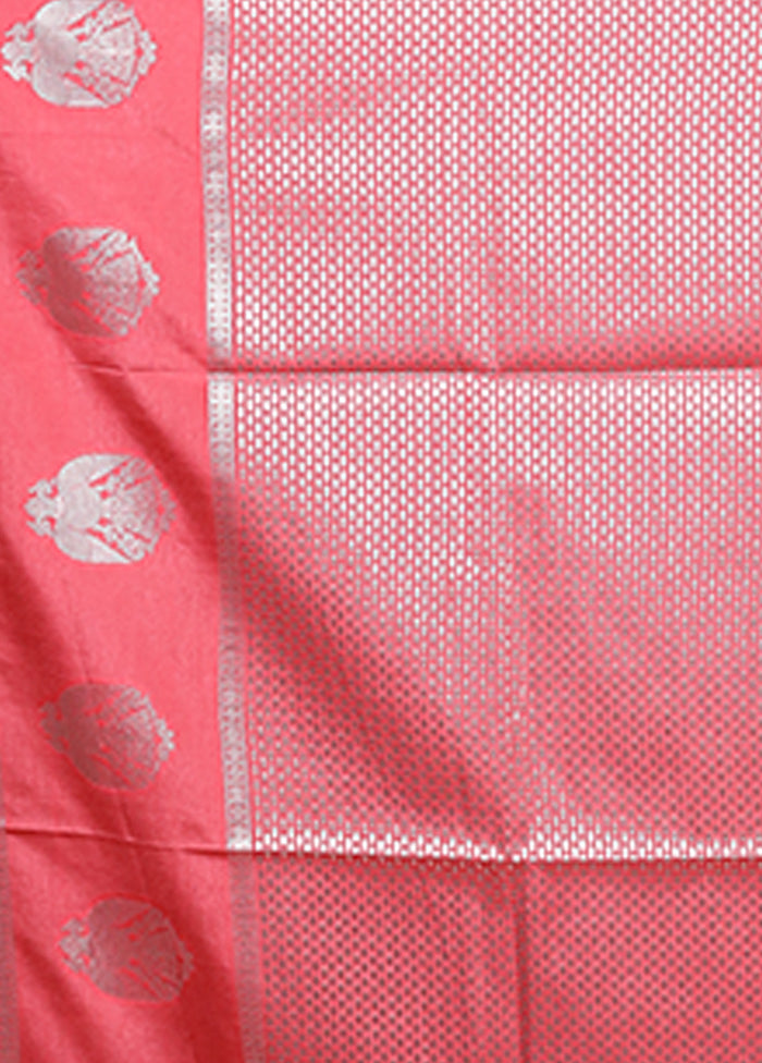 Pink Dupion Silk Saree With Blouse Piece