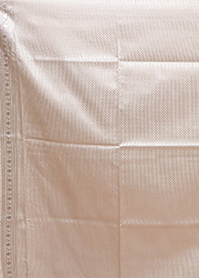 Cream Dupion Silk Saree With Blouse Piece