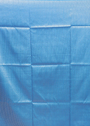 Blue Dupion Silk Saree With Blouse Piece