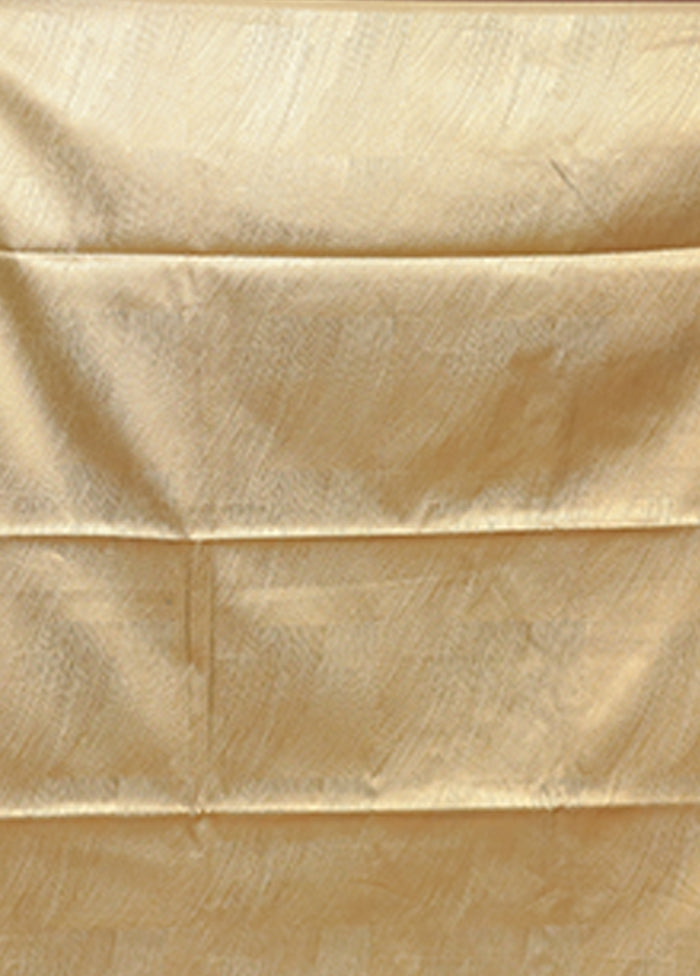 Green Dupion Silk Saree With Blouse Piece