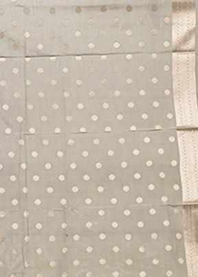 Green Dupion Silk Saree With Blouse Piece