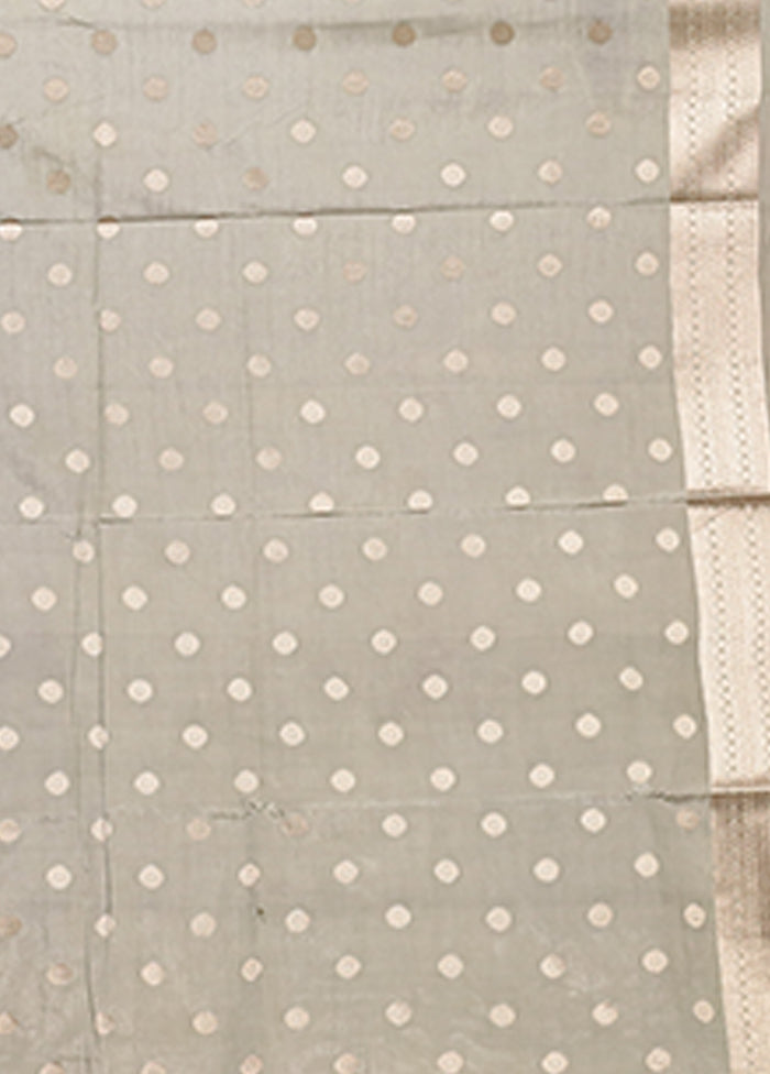 Green Dupion Silk Saree With Blouse Piece