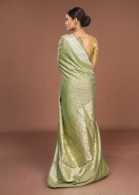 Green Tussar Silk Saree With Blouse Piece
