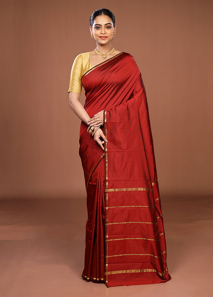 Pink Kanjivaram Silk Saree With Blouse Piece