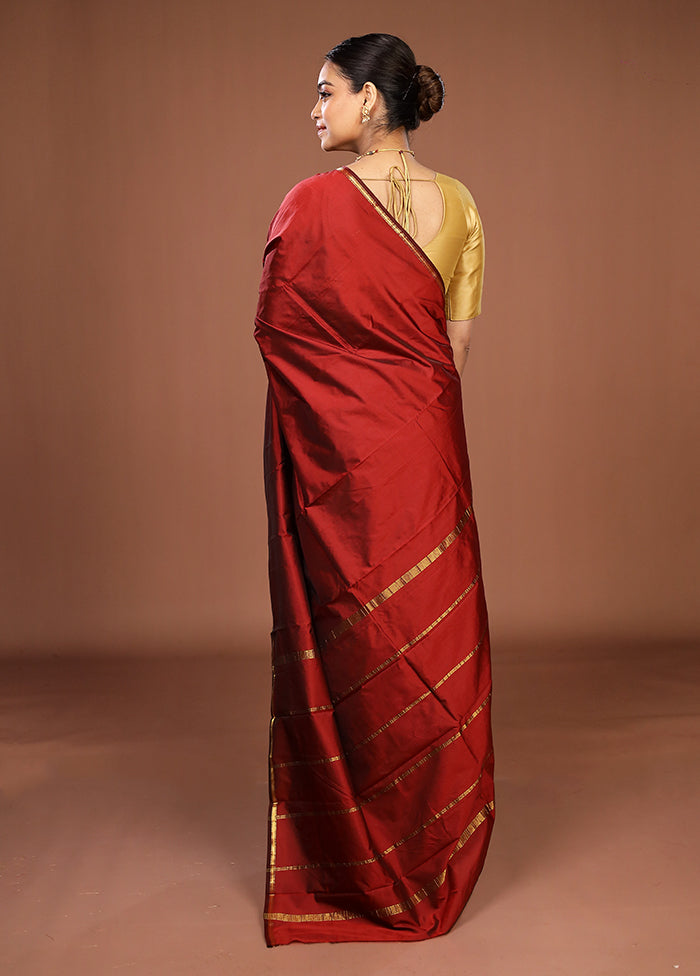 Pink Kanjivaram Silk Saree With Blouse Piece