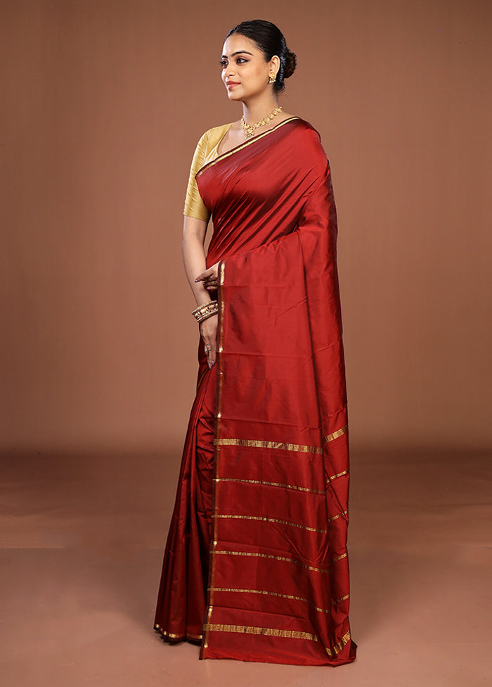 Pink Kanjivaram Silk Saree With Blouse Piece