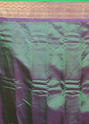 Green Gadwal Pure Silk Saree Without Blouse Piece