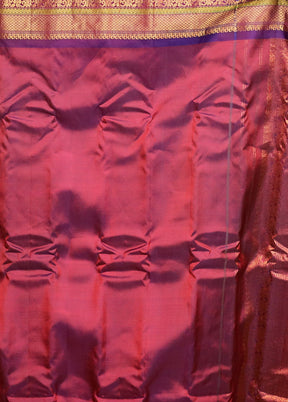 Green Gadwal Pure Silk Saree Without Blouse Piece