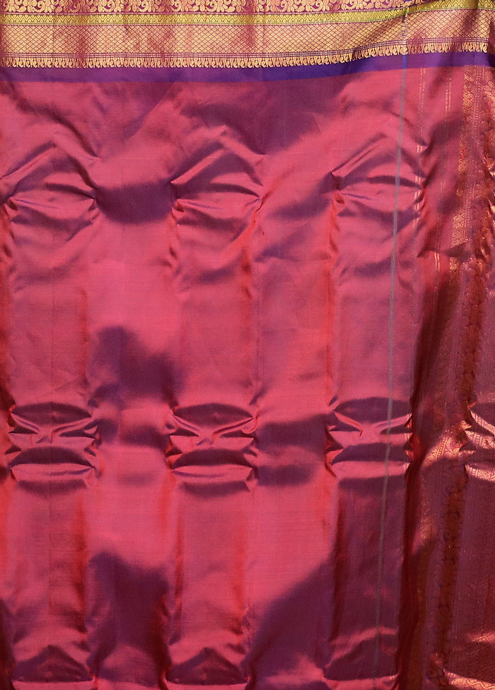 Green Gadwal Pure Silk Saree Without Blouse Piece