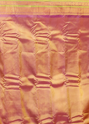 Yellow Gadwal Pure Silk Saree Without Blouse Piece