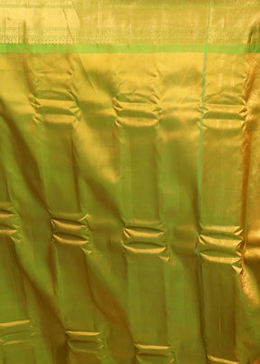 Orange Gadwal Pure Silk Saree Without Blouse Piece