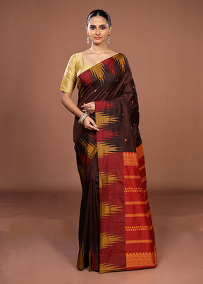 Maroon Kanjivaram Silk Saree With Blouse Piece
