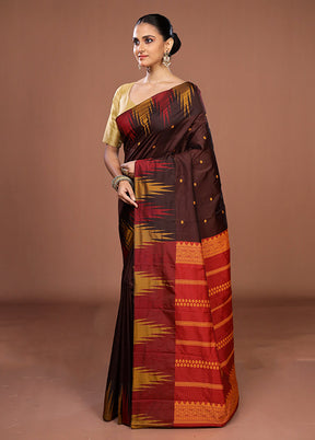 Maroon Kanjivaram Silk Saree With Blouse Piece