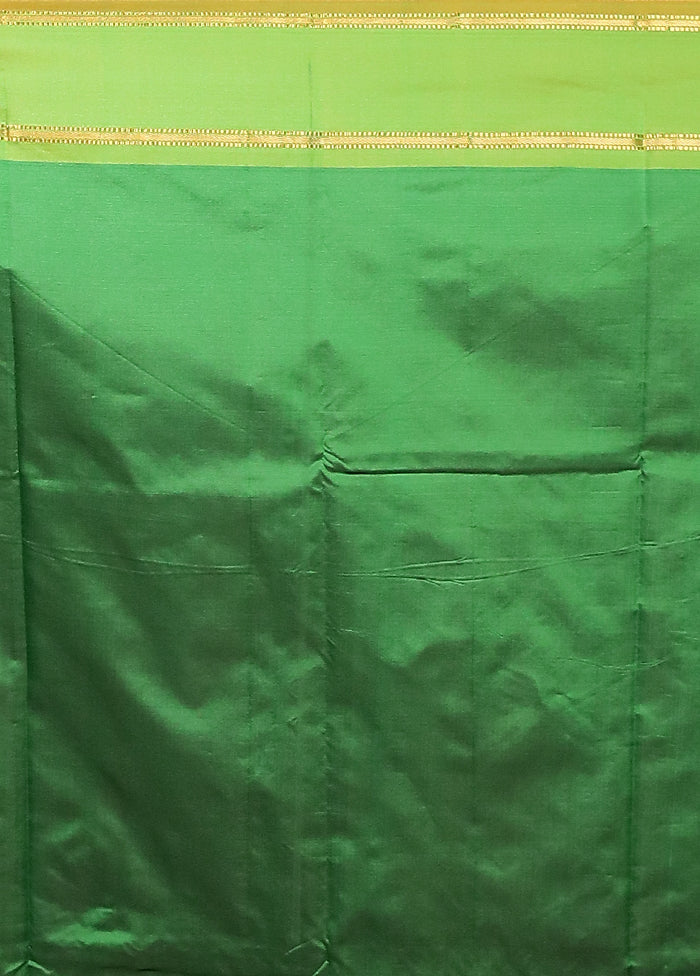 Green Kanjivaram Silk Saree With Blouse Piece