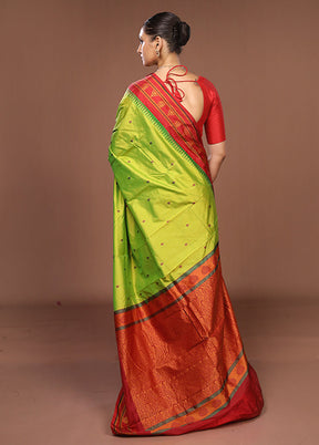 Green Kanjivaram Silk Saree With Blouse Piece