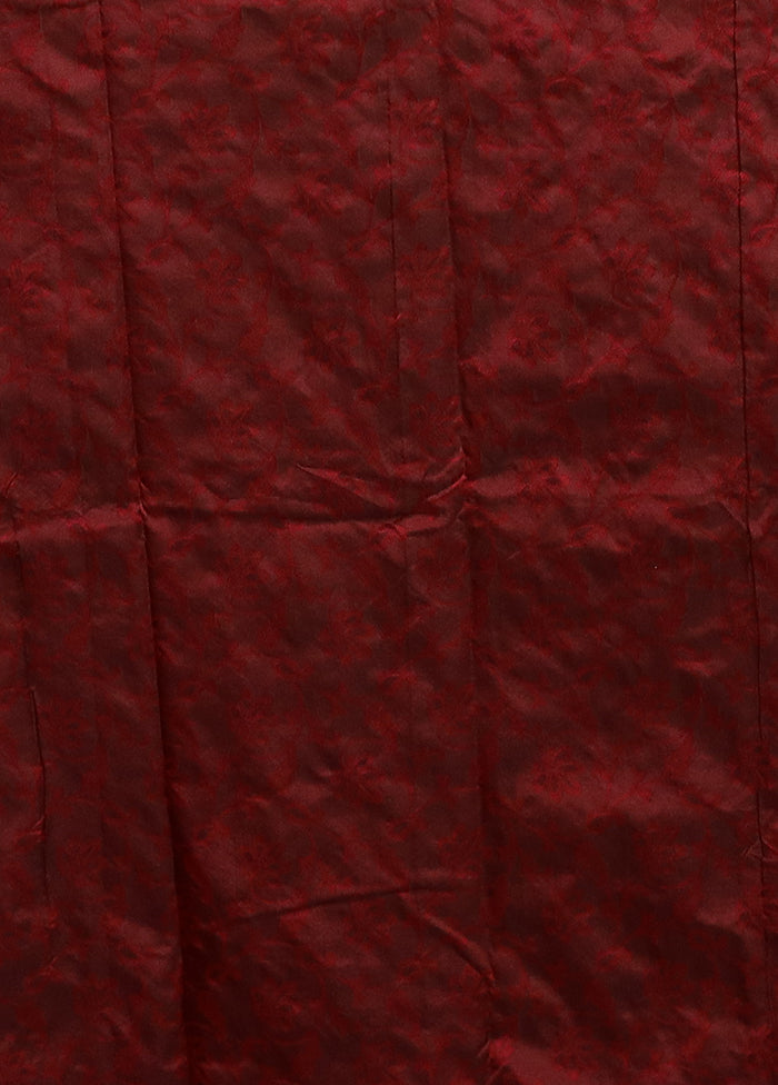 Maroon Kanjivaram Silk Saree With Blouse Piece